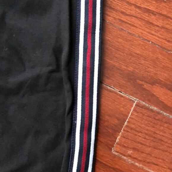 EXPRESS Ankle Stirrup Black Striped Leggings - Picture 2 of 3